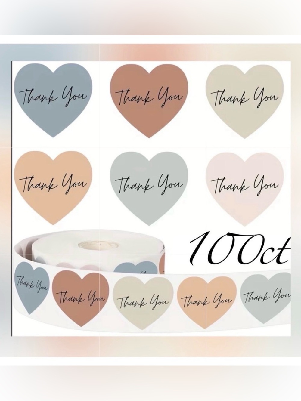 Thank You Design Stickers 100ct~ 1”  (Boutique) ~NEW~ 2 For $12
